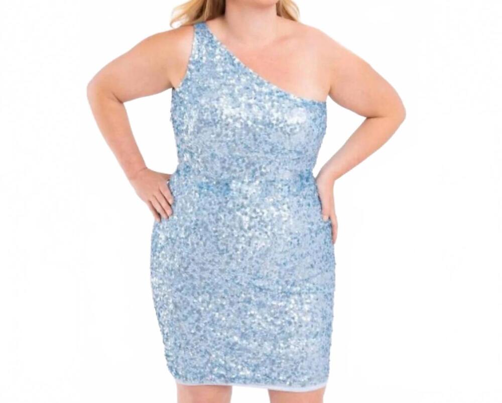 NEW PRIMAVERA trixie sequin homecoming cocktail dress in light blue